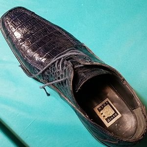 Mens genuine alligator shoes blue